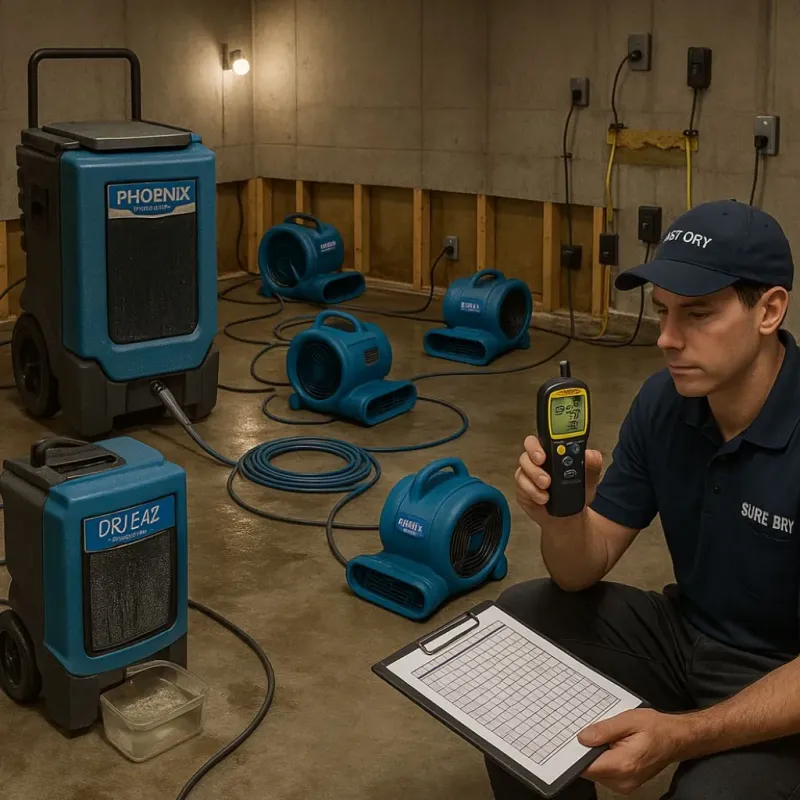 Structural Drying and Dehumidification process in Slater, MO